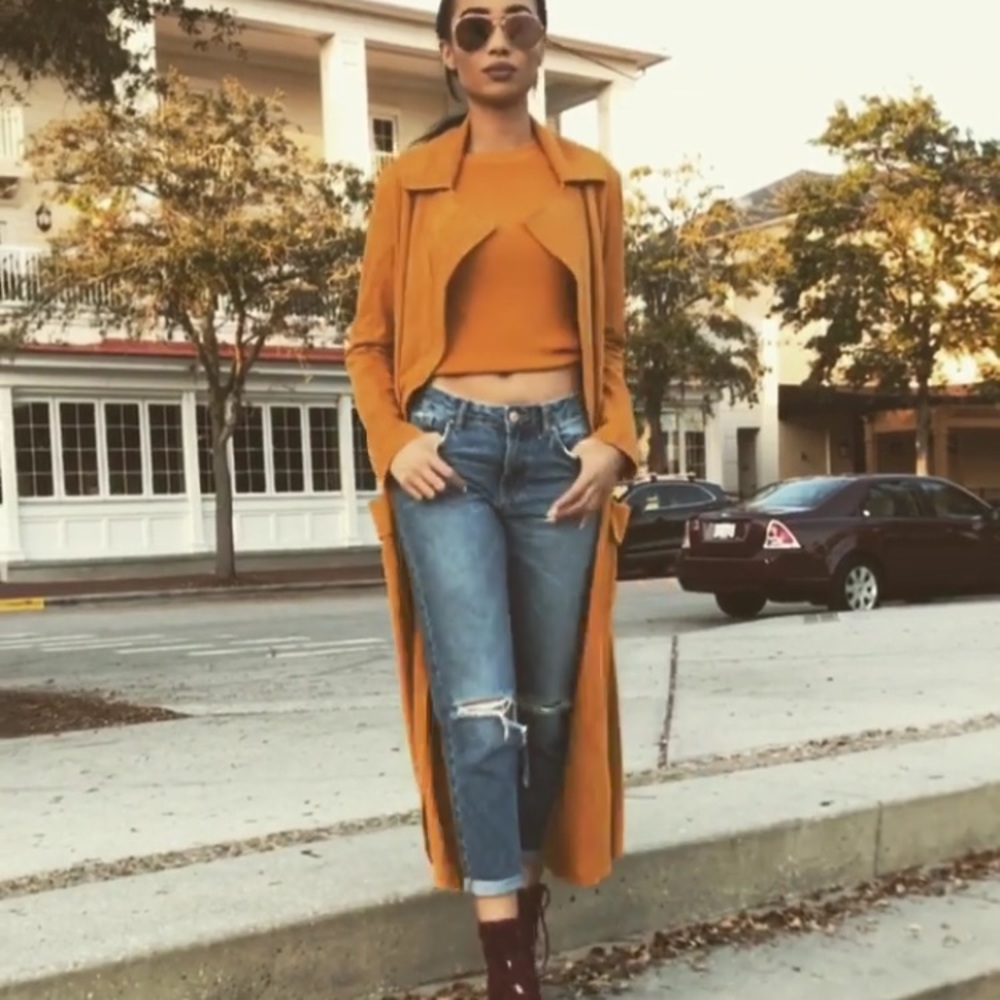 Forever 21 mustard trench jacket